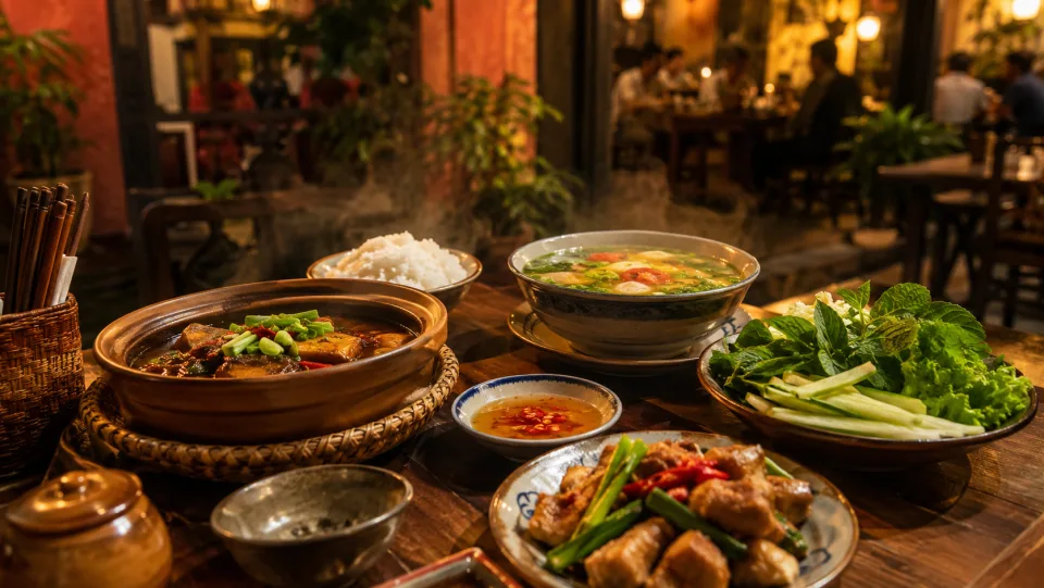 Bàn ăn trong quán